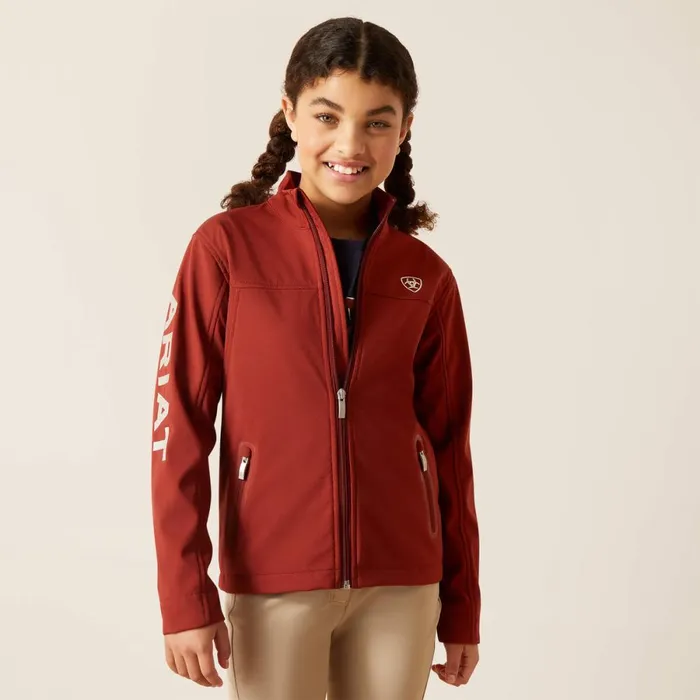 New Team Softshell Jacket Fired Brick Kids Ariat Jackets and Vests