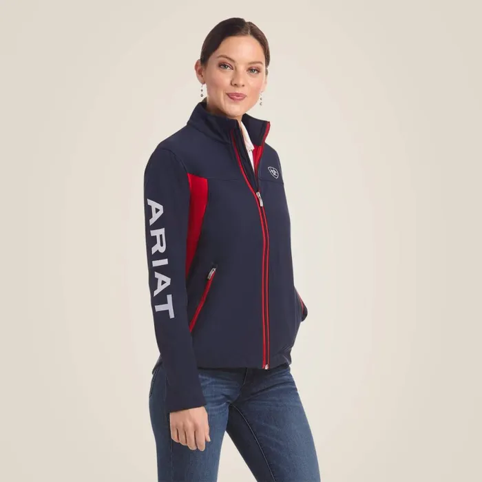 New Team Softshell Jacket Navyred Women Ariat Jackets and Vests