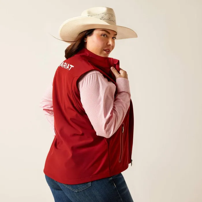 New Team Softshell Vest Sundried Tomato Women Ariat Jackets and Vests New Team Softshell Vest Sundried Tomato Women Ariat Jackets and Vests