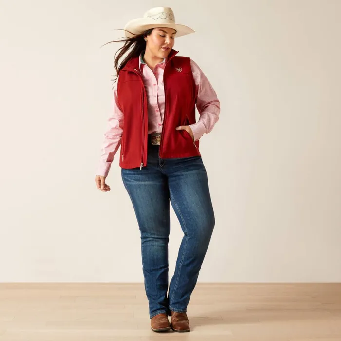 New Team Softshell Vest Sundried Tomato Women Ariat Jackets and Vests New Team Softshell Vest Sundried Tomato Women Ariat Jackets and Vests