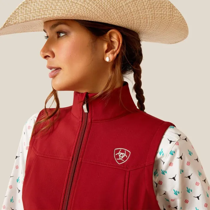 New Team Softshell Vest Sundried Tomato Women Ariat Jackets and Vests New Team Softshell Vest Sundried Tomato Women Ariat Jackets and Vests