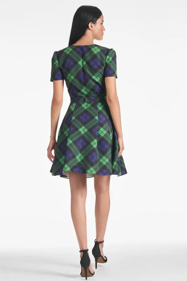 Nicolette Dress 8211 Neo Tartan Women Sachin and Babi Short Sleeve