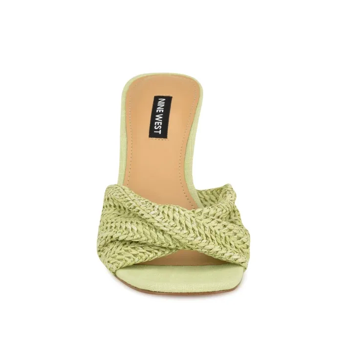 Nikhil Twist Wedge Sandals Green Raffia Women Nine West Sandals Nikhil Twist Wedge Sandals Green Raffia Women Nine West Sandals