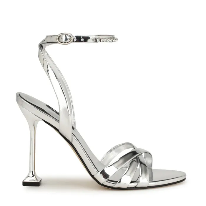 Noras Dress Sandals Silver Women Nine West High Heels