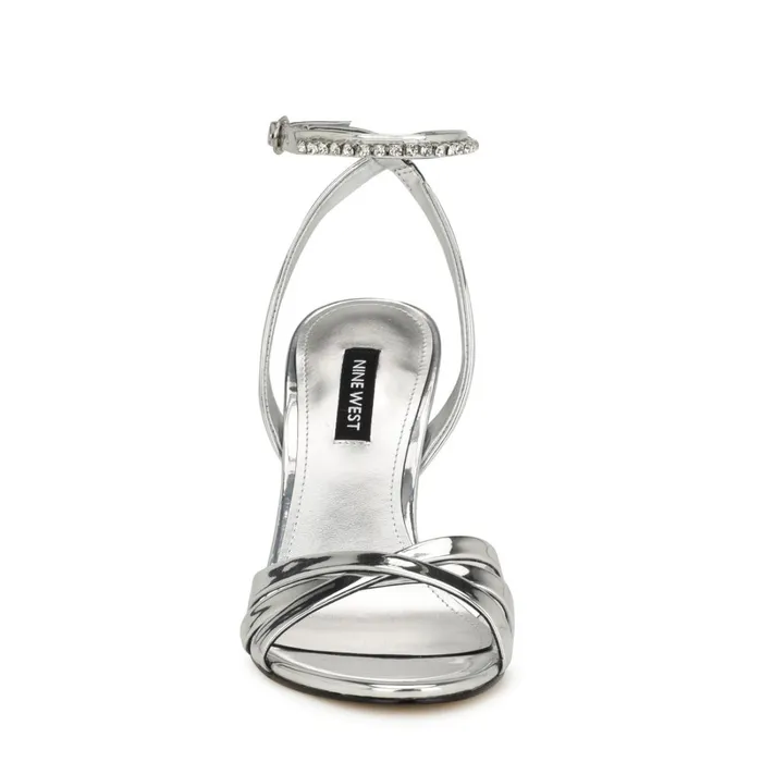 Noras Dress Sandals Silver Women Nine West High Heels Noras Dress Sandals Silver Women Nine West High Heels
