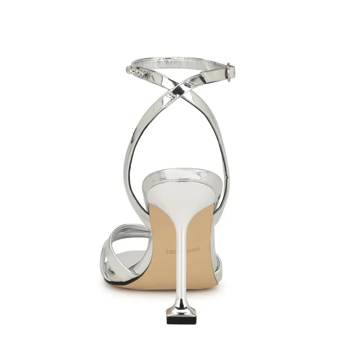 Noras Dress Sandals Silver Women Nine West High Heels Noras Dress Sandals Silver Women Nine West High Heels