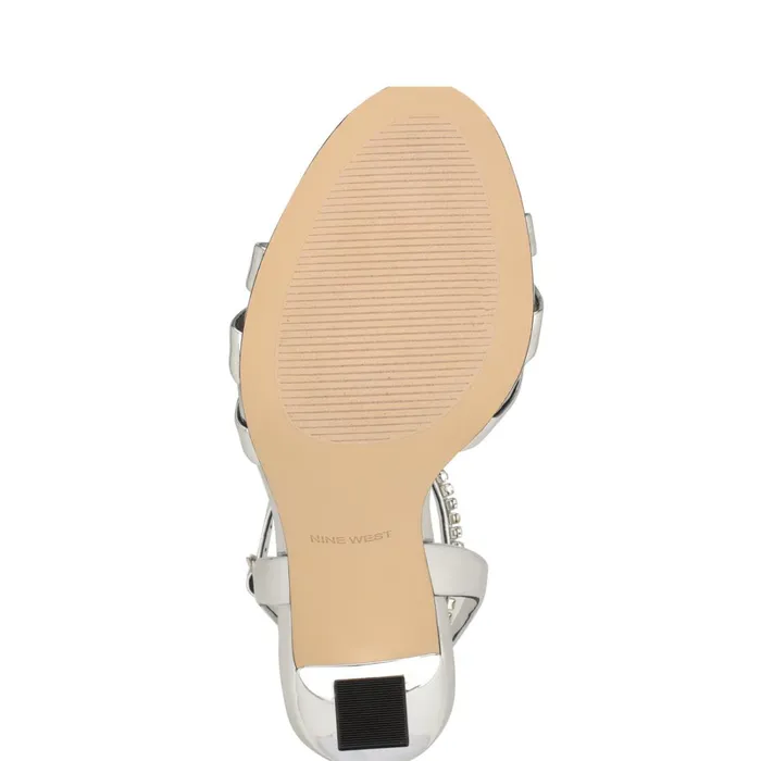 Noras Dress Sandals Silver Women Nine West High Heels Noras Dress Sandals Silver Women Nine West High Heels