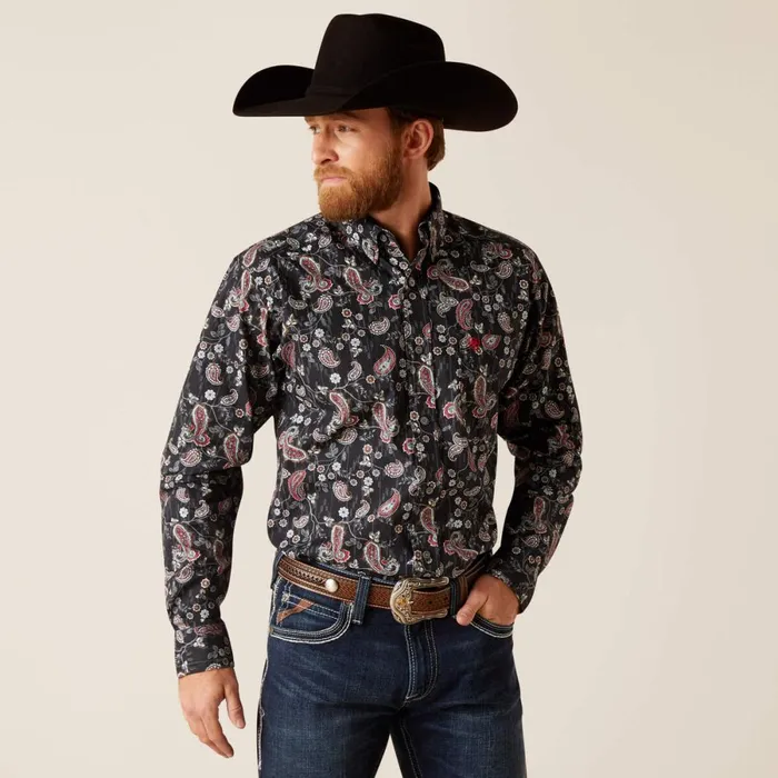 Norward Fitted Shirt Blackblack Men Ariat Button Down Shirts