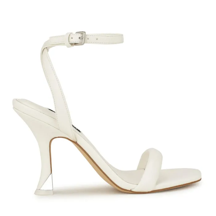 Nyra Ankle Strap Sandals White Women Nine West Dress
