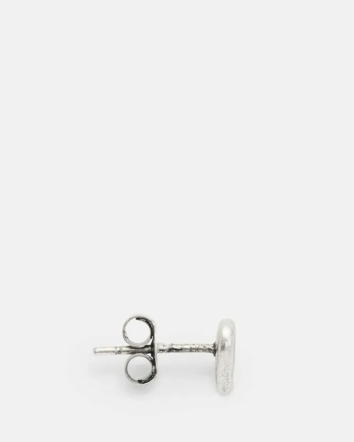 Obi Sterling Silver Heart Stud Earring Warm Silver Men AllSaints Accessories Obi Sterling Silver Heart Stud Earring Warm Silver Men AllSaints Accessories
