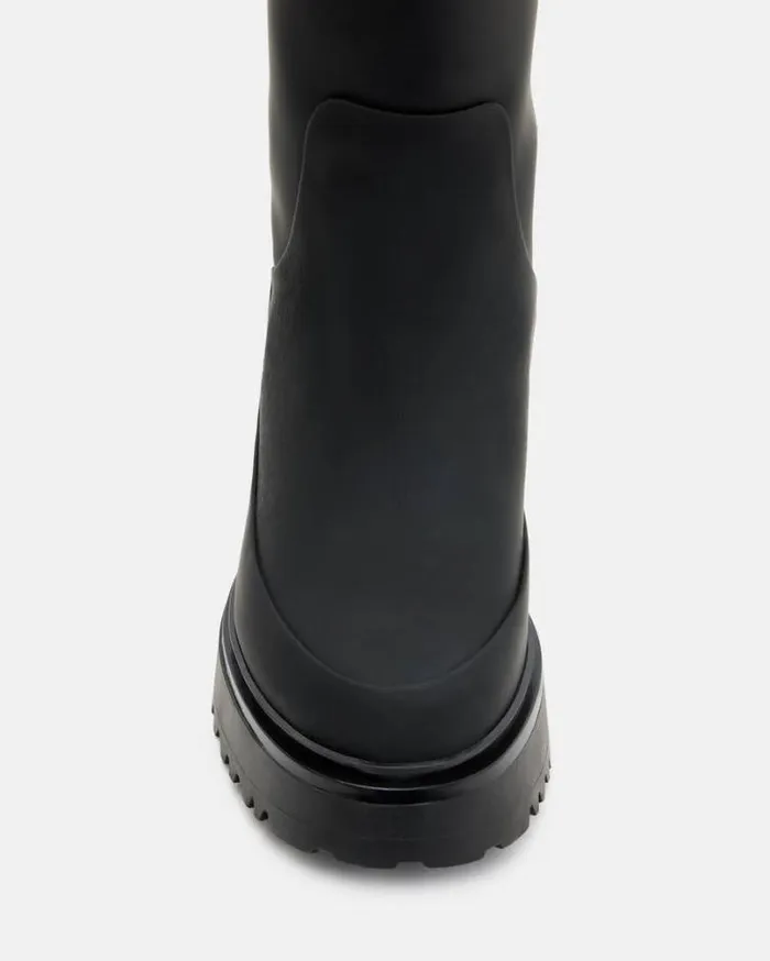 Octavia Knee High Leather Logo Boots Black Women AllSaints Shoes and Boots