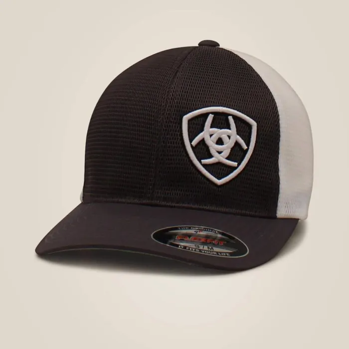 Offset Shield Mech Cap Gray Men Ariat Hats and Caps