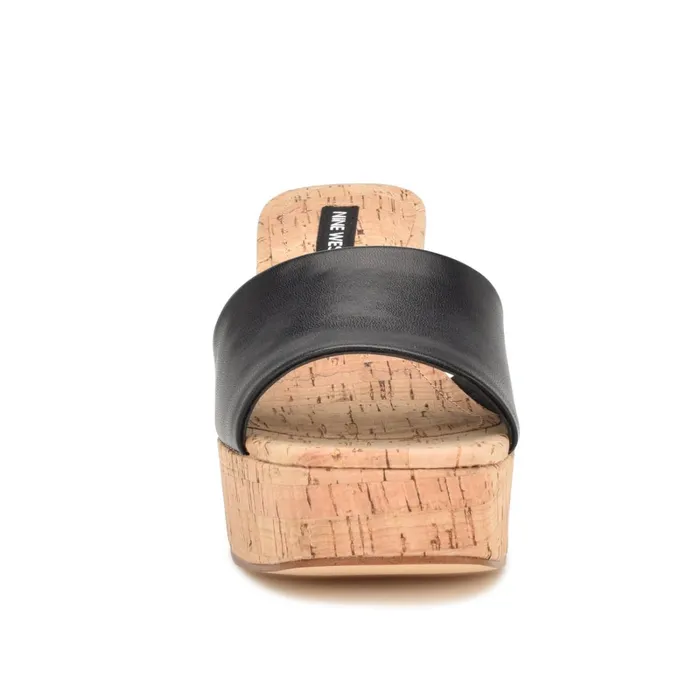 Oklee Platform Slide Sandals Black Women Nine West Mid Heels Oklee Platform Slide Sandals Black Women Nine West Mid Heels