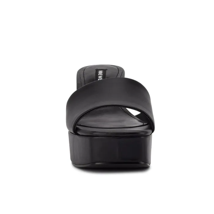 Oklee Platform Slide Sandals Black Women Nine West Mid Heels Oklee Platform Slide Sandals Black Women Nine West Mid Heels