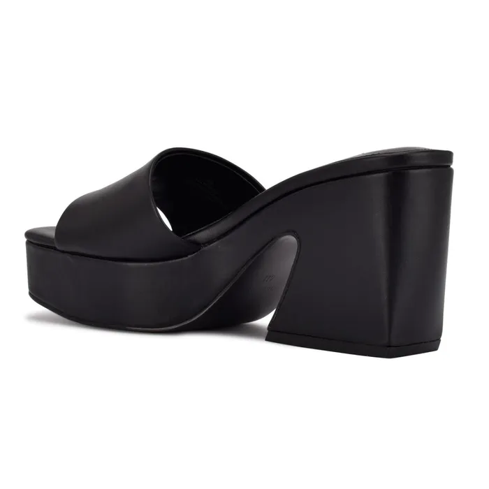Oklee Platform Slide Sandals Black Women Nine West Mid Heels Oklee Platform Slide Sandals Black Women Nine West Mid Heels