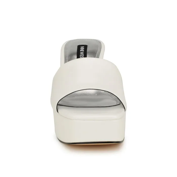 Oklee Platform Slide Sandals White Women Nine West Sandals Oklee Platform Slide Sandals White Women Nine West Sandals
