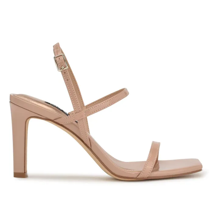 Olah Heeled Slingback Sandals Barely Nude Patent Women Nine West Sandals