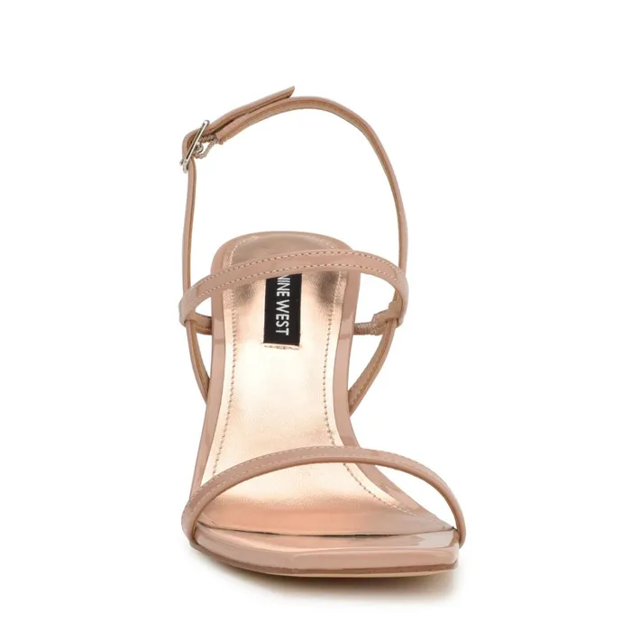 Olah Heeled Slingback Sandals Barely Nude Patent Women Nine West Sandals Olah Heeled Slingback Sandals Barely Nude Patent Women Nine West Sandals
