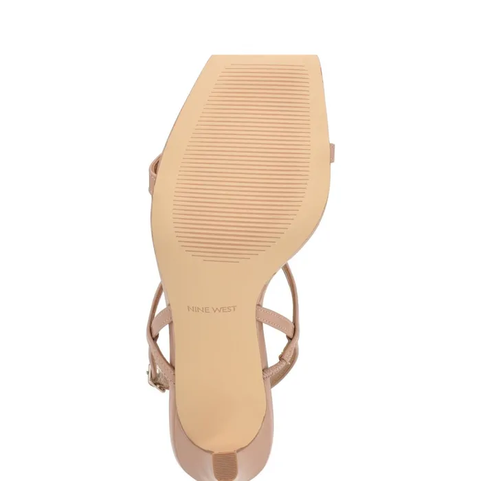 Olah Heeled Slingback Sandals Barely Nude Patent Women Nine West Sandals Olah Heeled Slingback Sandals Barely Nude Patent Women Nine West Sandals