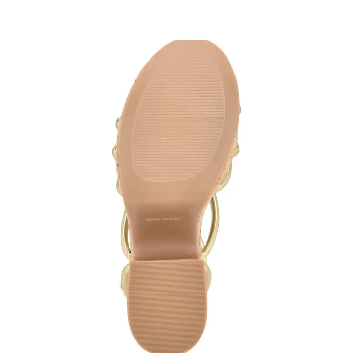 Olander Knotted Platform Sandals Platino Women Nine West High Heels Olander Knotted Platform Sandals Platino Women Nine West High Heels
