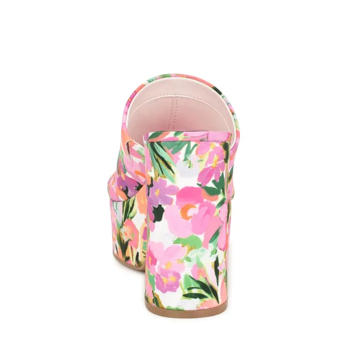 Olley Platform Slide Sandals Pink Floral Women Nine West Platforms Olley Platform Slide Sandals Pink Floral Women Nine West Platforms