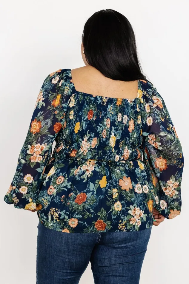 Ollie Smocked Top Navy Multi Women Baltic Born Blouses Shirts Ollie Smocked Top Navy Multi Women Baltic Born Blouses Shirts