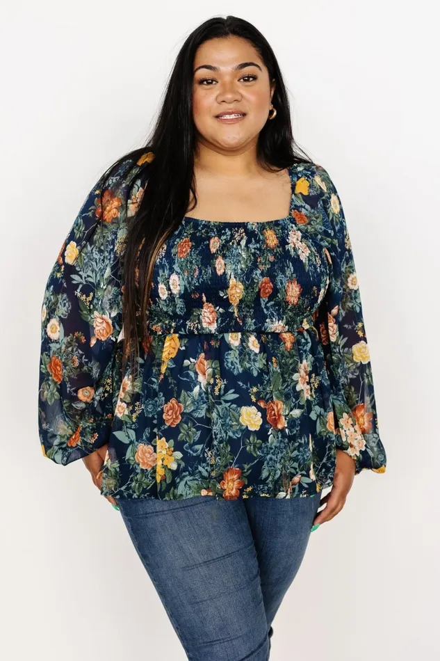 Ollie Smocked Top Navy Multi Women Baltic Born Blouses Shirts Ollie Smocked Top Navy Multi Women Baltic Born Blouses Shirts