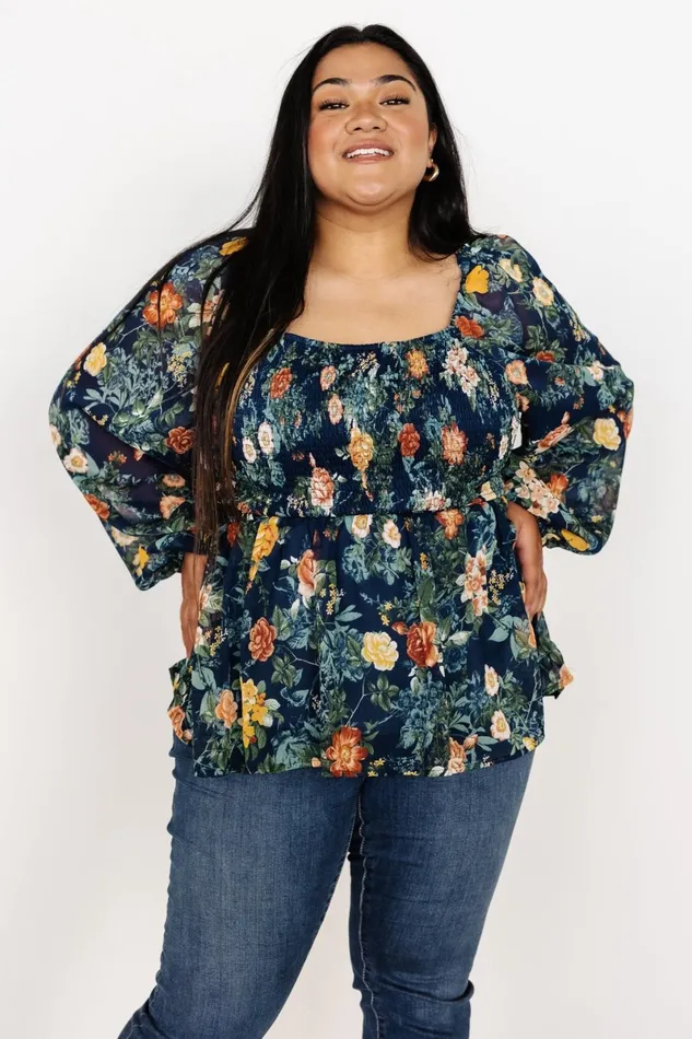 Ollie Smocked Top Navy Multi Women Baltic Born Blouses Shirts Ollie Smocked Top Navy Multi Women Baltic Born Blouses Shirts
