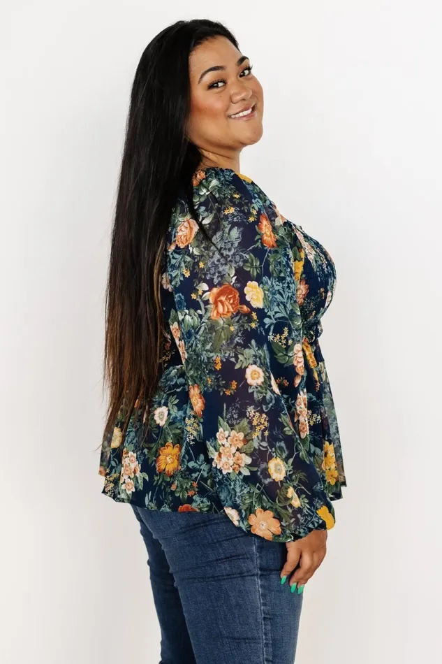 Ollie Smocked Top Navy Multi Women Baltic Born Blouses Shirts Ollie Smocked Top Navy Multi Women Baltic Born Blouses Shirts
