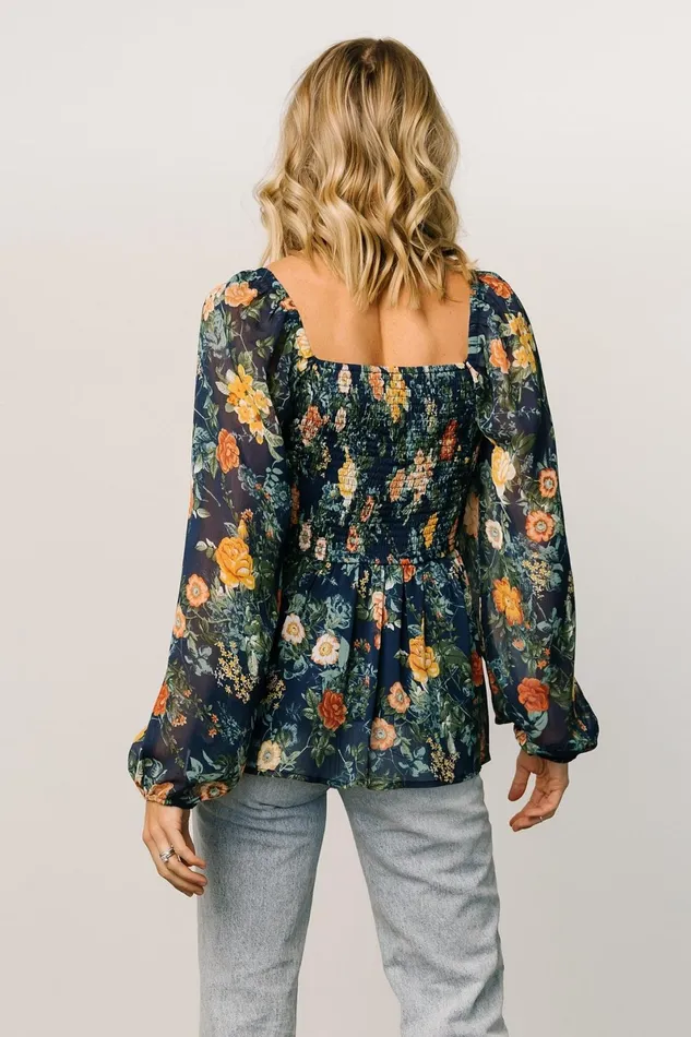 Ollie Smocked Top Navy Multi Women Baltic Born Blouses Shirts Ollie Smocked Top Navy Multi Women Baltic Born Blouses Shirts