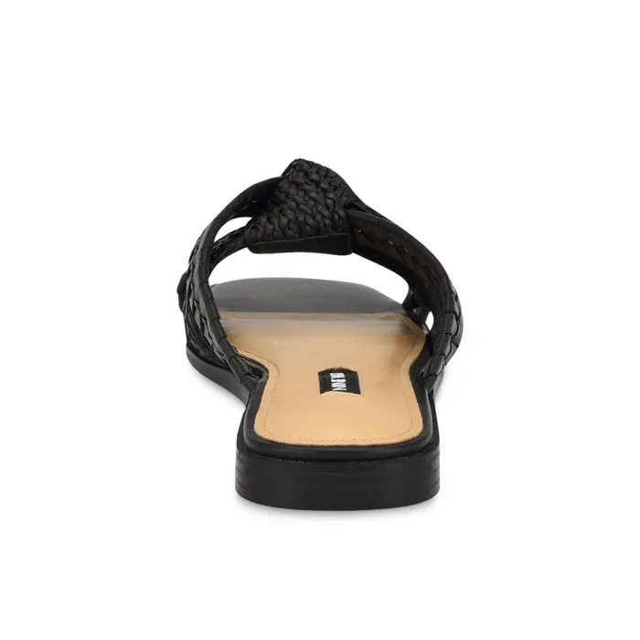 Olson Knotted Flat Slide Sandals Black Women Nine West Low Heel Olson Knotted Flat Slide Sandals Black Women Nine West Low Heel