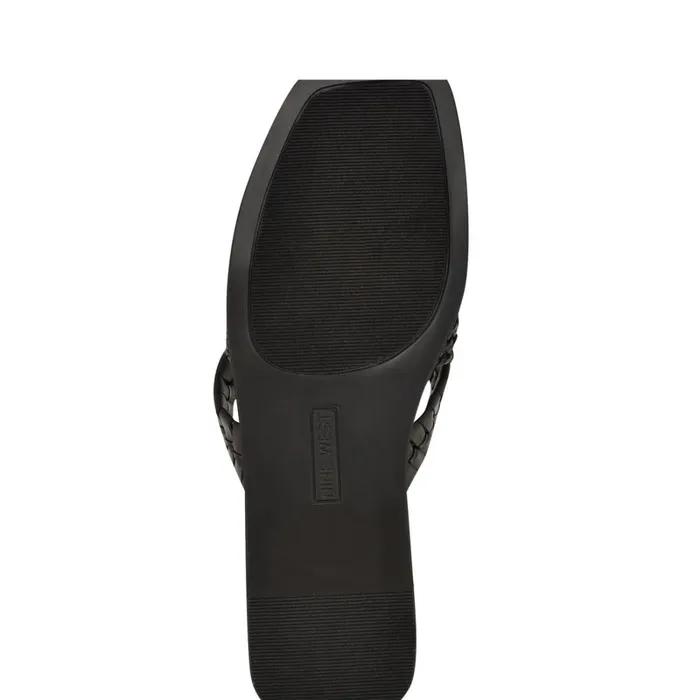 Olson Knotted Flat Slide Sandals Black Women Nine West Low Heel Olson Knotted Flat Slide Sandals Black Women Nine West Low Heel