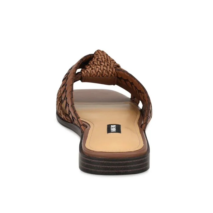 Olson Knotted Flat Slide Sandals Brown Women Nine West Sandals Olson Knotted Flat Slide Sandals Brown Women Nine West Sandals
