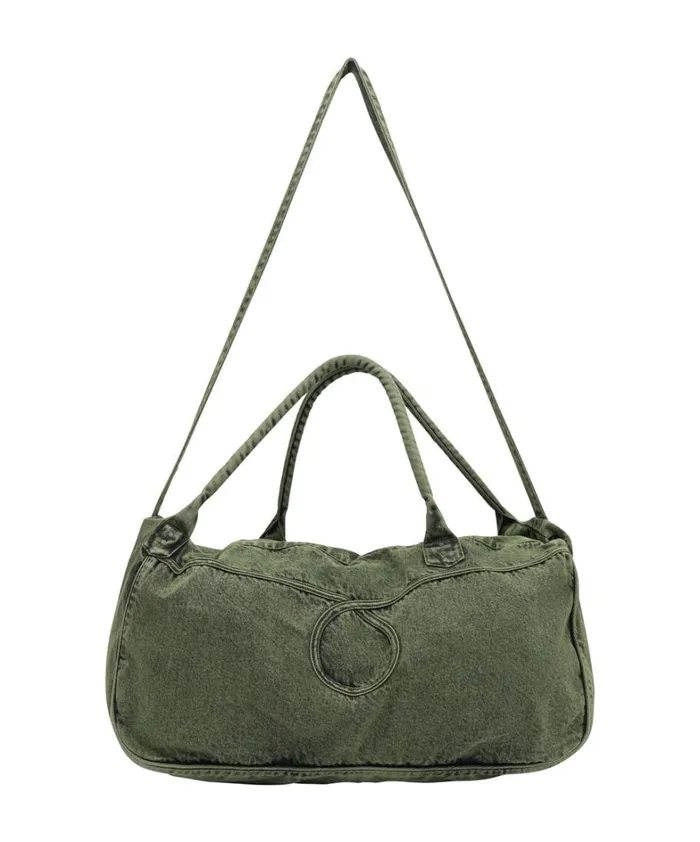 One Teaspoon Bags BLACK KHAKI DENIM OVERNIGHTER BAG 8211 Women