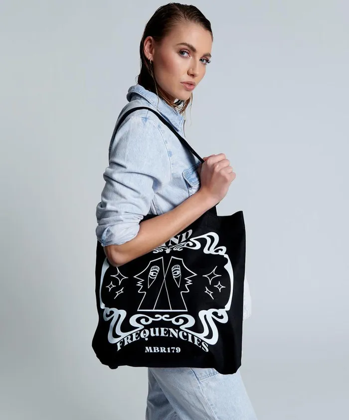 One Teaspoon Bags MIND FREQUENCIES MOBLACK TOTE BAG 8211 Women