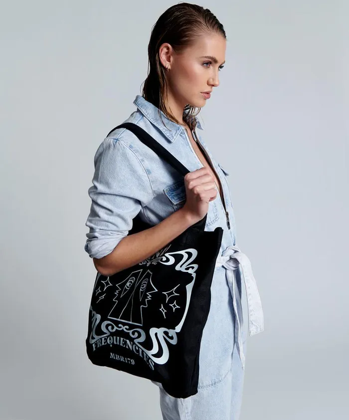One Teaspoon Bags MIND FREQUENCIES MOBLACK TOTE BAG 8211 Women One Teaspoon Bags MIND FREQUENCIES MOBLACK TOTE BAG 8211 Women
