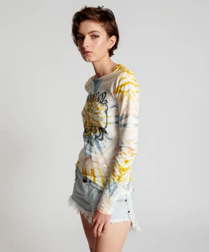 One Teaspoon Basic Tees MOBLACK MIND FREQUENCIES FITTED FERN LONGSLEEVE TE 8211 Women One Teaspoon Basic Tees MOBLACK MIND FREQUENCIES FITTED FERN LONGSLEEVE TE 8211 Women
