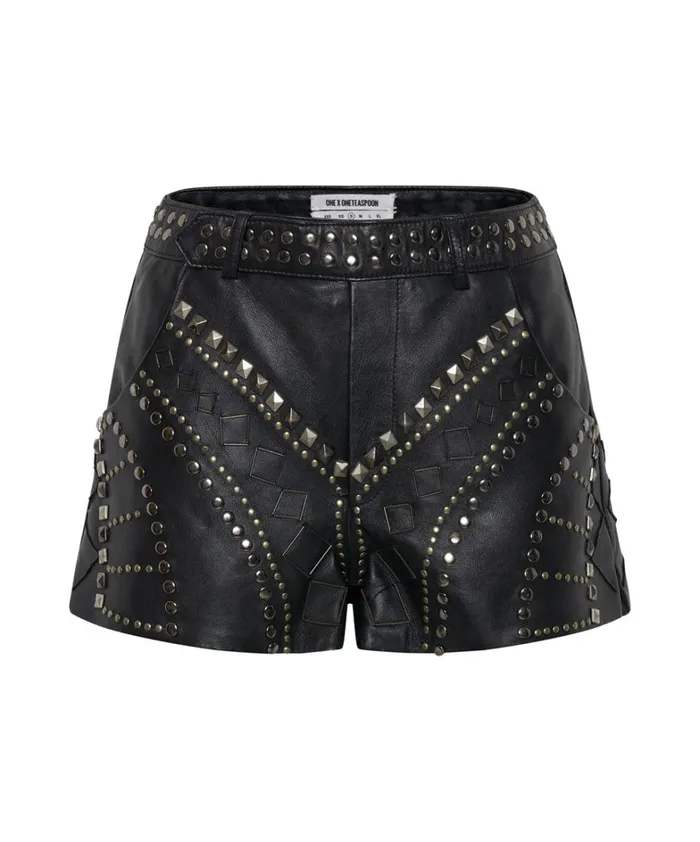 One Teaspoon Bottoms DIAMOND REFLECTIONS LEATHER SHORTS 8211 Women One Teaspoon Bottoms DIAMOND REFLECTIONS LEATHER SHORTS 8211 Women