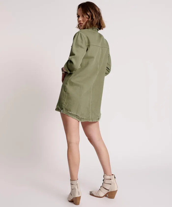 One Teaspoon Denim Dresses MILITARY KHAKI TRUCKER SHIRT DRESS 8211 Women One Teaspoon Denim Dresses MILITARY KHAKI TRUCKER SHIRT DRESS 8211 Women