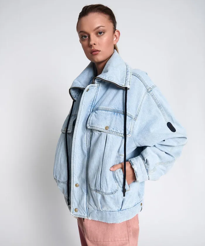 One Teaspoon Denim Jackets BEST BLUE DENIM PUFFA JACKET 8211 Women