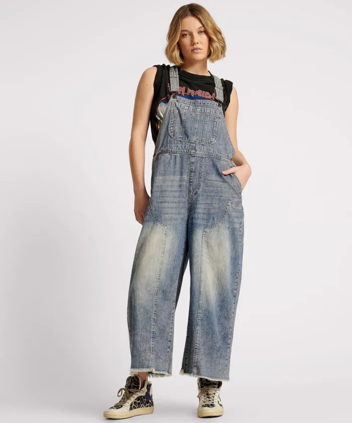 One Teaspoon Denim Jumpsuits DIRTY BLUE STANTON ST SKATER DENIM OVERALLS 8211 Women
