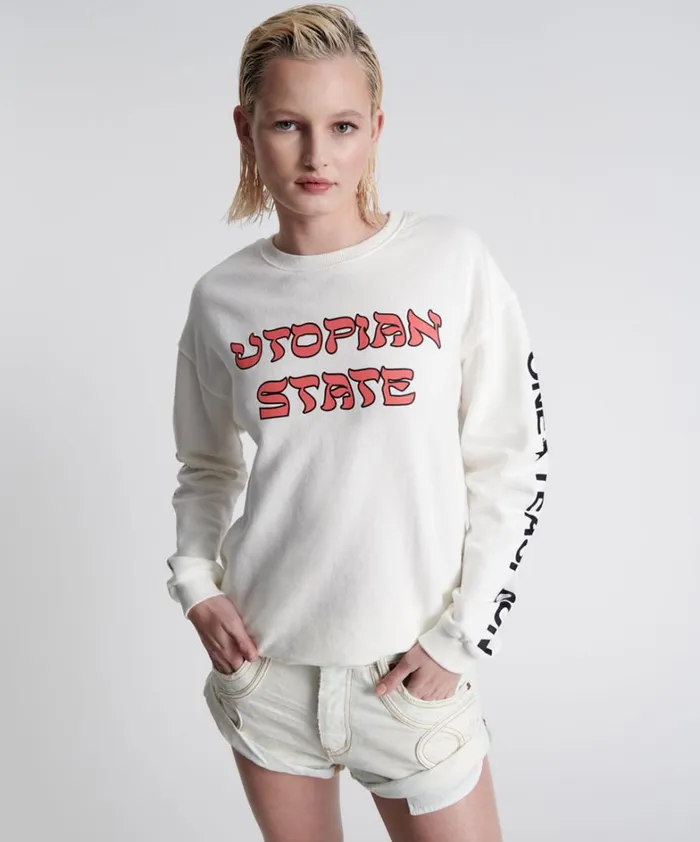 One Teaspoon Hoodies And Sweats UTOPIAN STATE LOGO SWEATER 8211 Women