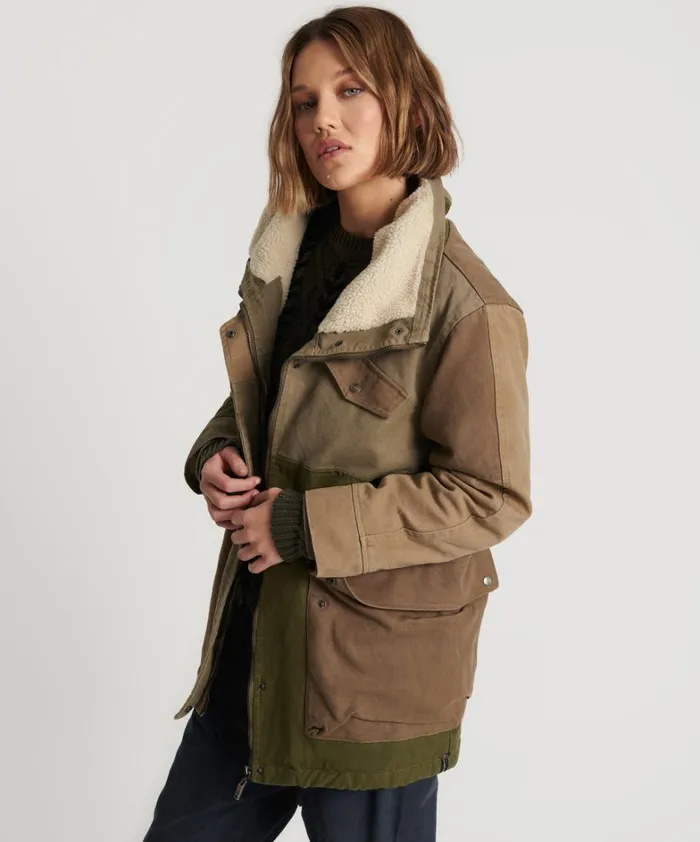 One Teaspoon Jackets KHAKI PATCHWORKED DEFENDER COAT 8211 Women One Teaspoon Jackets KHAKI PATCHWORKED DEFENDER COAT 8211 Women