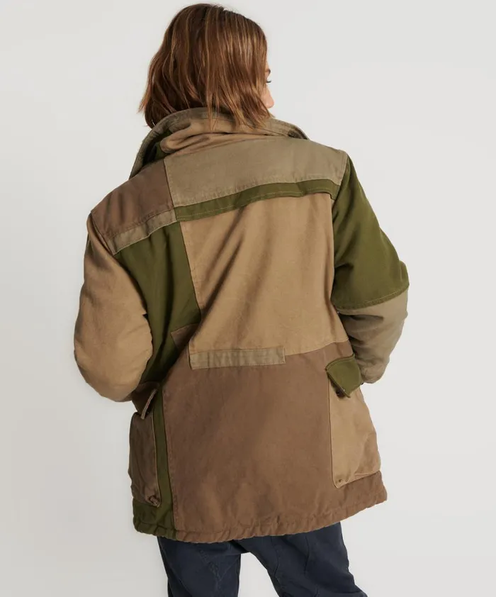 One Teaspoon Jackets KHAKI PATCHWORKED DEFENDER COAT 8211 Women One Teaspoon Jackets KHAKI PATCHWORKED DEFENDER COAT 8211 Women