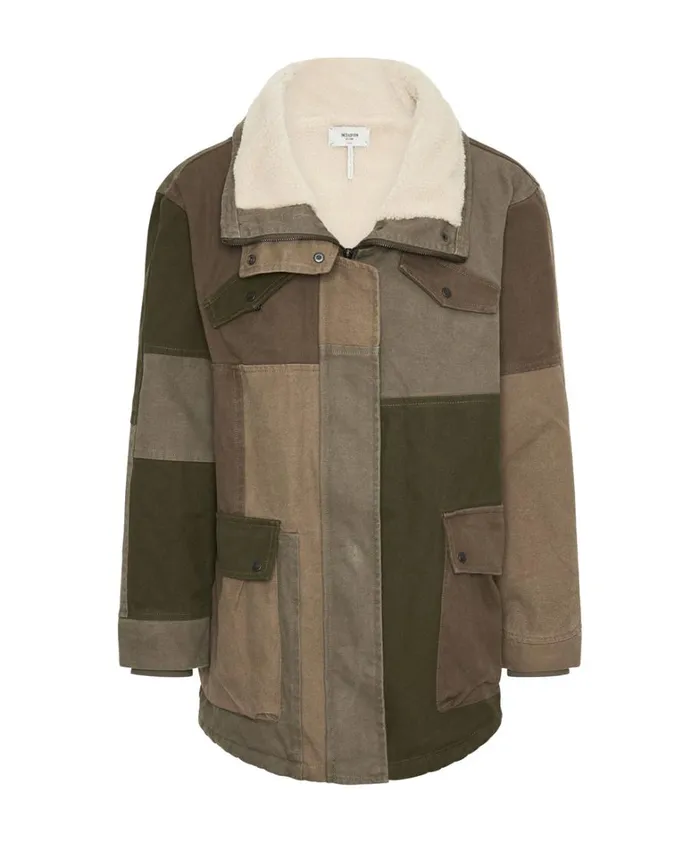 One Teaspoon Jackets KHAKI PATCHWORKED DEFENDER COAT 8211 Women One Teaspoon Jackets KHAKI PATCHWORKED DEFENDER COAT 8211 Women