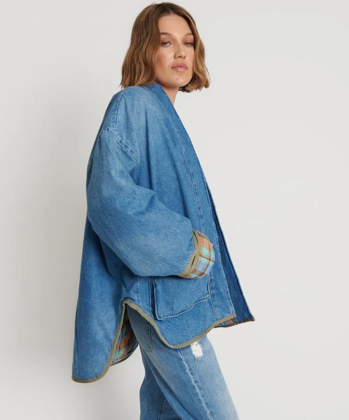 One Teaspoon Jackets KIMONO DENIM QUILTED JACKET 8211 Women One Teaspoon Jackets KIMONO DENIM QUILTED JACKET 8211 Women