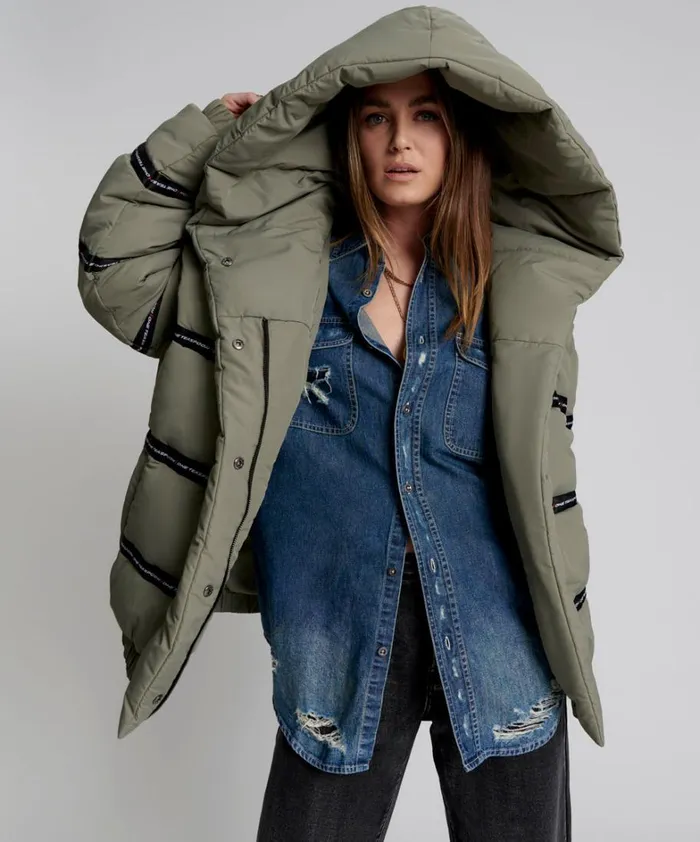 One Teaspoon Jackets OT KHAKI PUFFA JACKET 8211 Women