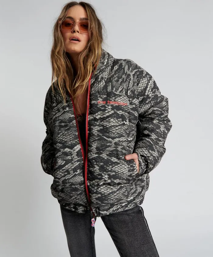 One Teaspoon Jackets SNAKED DIRTEE LOVE PUFFA JACKET 8211 Women One Teaspoon Jackets SNAKED DIRTEE LOVE PUFFA JACKET 8211 Women
