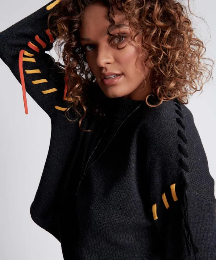 One Teaspoon Knitwear STITCHED UP CROP KNIT SWEATER 8211 Women One Teaspoon Knitwear STITCHED UP CROP KNIT SWEATER 8211 Women