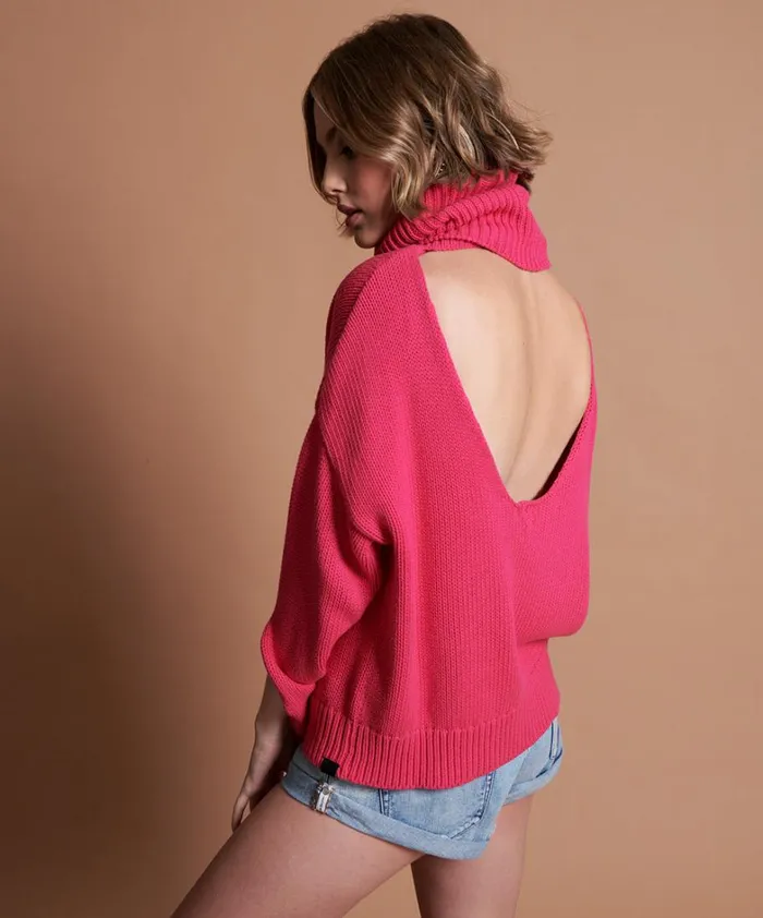 One Teaspoon Knitwear WINONA BACKLESS SWEATER PINK 8211 Women One Teaspoon Knitwear WINONA BACKLESS SWEATER PINK 8211 Women